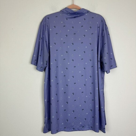 Straight Down Performance Golf Polo Men’s Purple Palm Fish Hawaiian Size XL - Picture 5 of 5